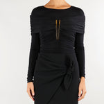 Body Nero in jersey crêpe leggero BO04267E2 110 ELISABETTA FRANCHI 