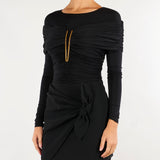 Body Nero in jersey crêpe leggero BO04267E2 110 ELISABETTA FRANCHI 