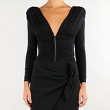 Body Nero in jersey crêpe leggero BO04367E2 110 ELISABETTA FRANCHI 