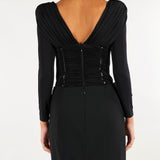 Body Nero in jersey crêpe leggero BO04367E2 110 ELISABETTA FRANCHI 