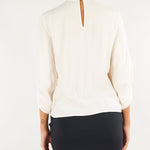 Blusa Burro-Nero in georgette con cravattino CA17866E2 E84 ELISABETTA FRANCHI 