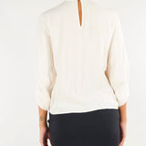 Blusa Burro-Nero in georgette con cravattino CA17866E2 E84 ELISABETTA FRANCHI 