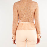 Camicia Pelle in pizzo floreale CA17966E2 FK4 ELISABETTA FRANCHI 