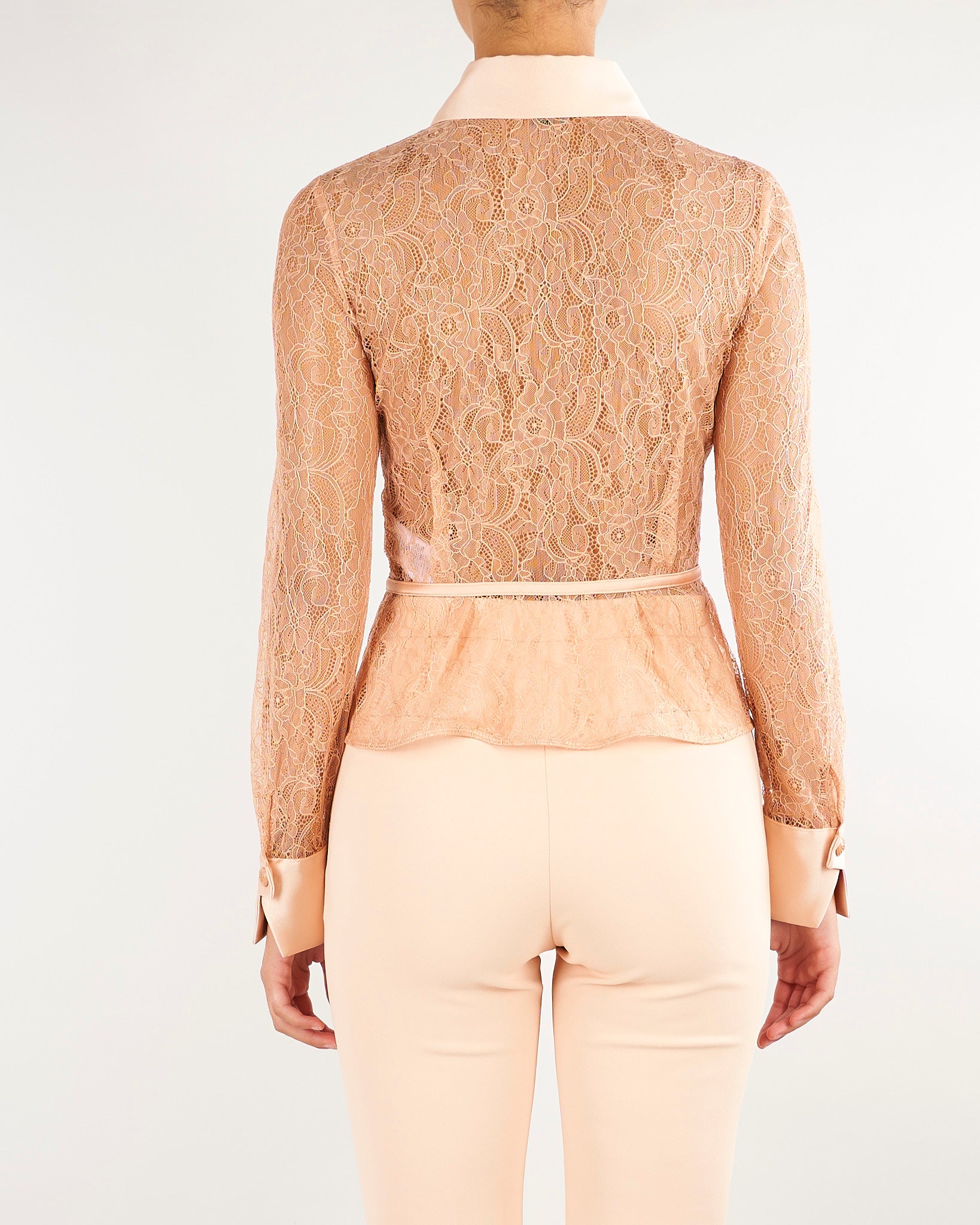 Camicia Pelle in pizzo floreale CA17966E2 FK4 ELISABETTA FRANCHI 