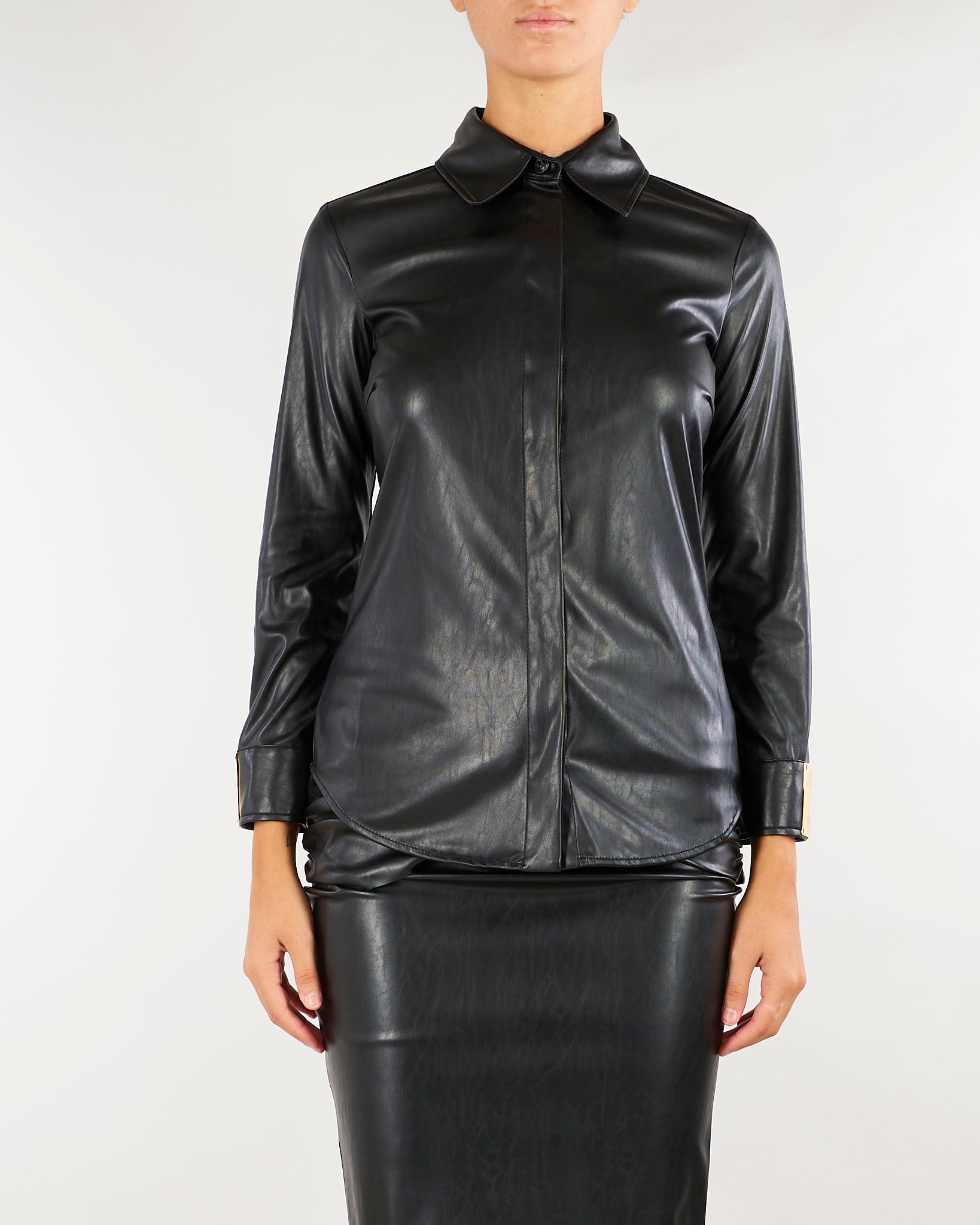 Camicia Nero con logo gioiello CA19566E2 110 ELISABETTA FRANCHI 