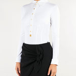 Camicia Avorio sartoriale con bottoni gioiello CB00466E2 360 ELISABETTA FRANCHI 