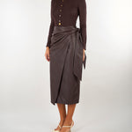 Camicia Dark Chocolate sartoriale con bottoni gioiello CB00466E2 EV9 ELISABETTA FRANCHI 