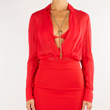 Body Red Passion in georgette con catena gioiello CB00966E2 CG5 ELISABETTA FRANCHI 
