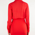 Body Red Passion in georgette con catena gioiello CB00966E2 CG5 ELISABETTA FRANCHI 