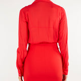 Body Red Passion in georgette con catena gioiello CB00966E2 CG5 ELISABETTA FRANCHI 