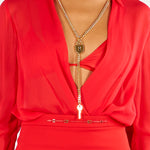 Body Red Passion in georgette con catena gioiello CB00966E2 CG5 ELISABETTA FRANCHI 