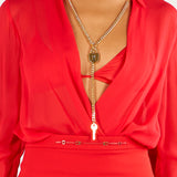 Body Red Passion in georgette con catena gioiello CB00966E2 CG5 ELISABETTA FRANCHI 