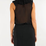 Body Nero in georgette e pizzo CB01067E2 110 ELISABETTA FRANCHI 