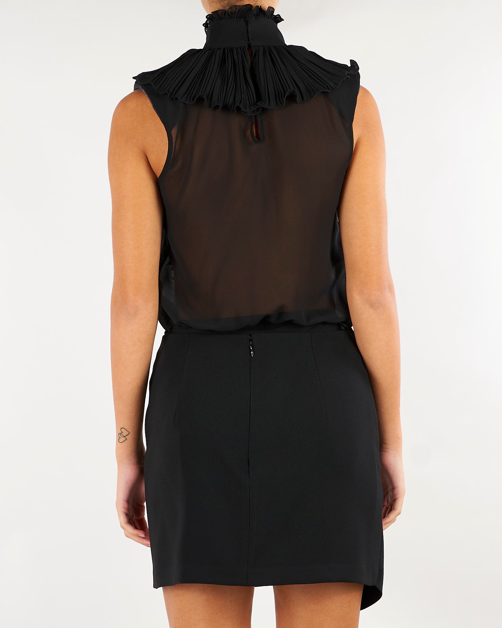 Body Nero in georgette e pizzo CB01067E2 110 ELISABETTA FRANCHI 