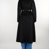 Cappotto Nero in panno double con cintura CP03D67E2 110 ELISABETTA FRANCHI 