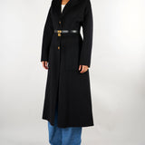 Cappotto Nero in panno double con cintura CP03D67E2 110 ELISABETTA FRANCHI 