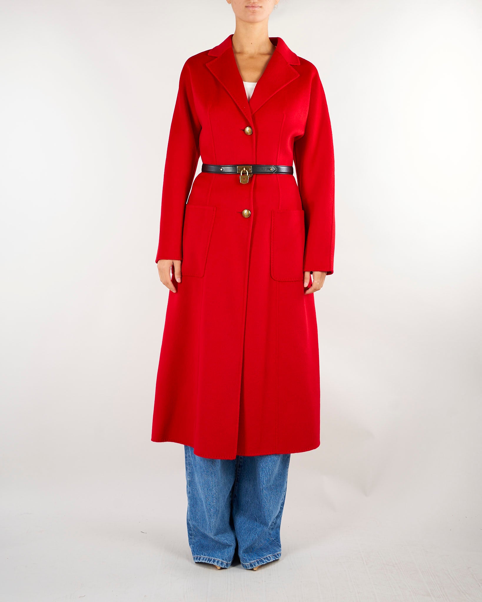 Cappotto Red Passion in panno double con cintura CP03D67E2 CG5 ELISABETTA FRANCHI 