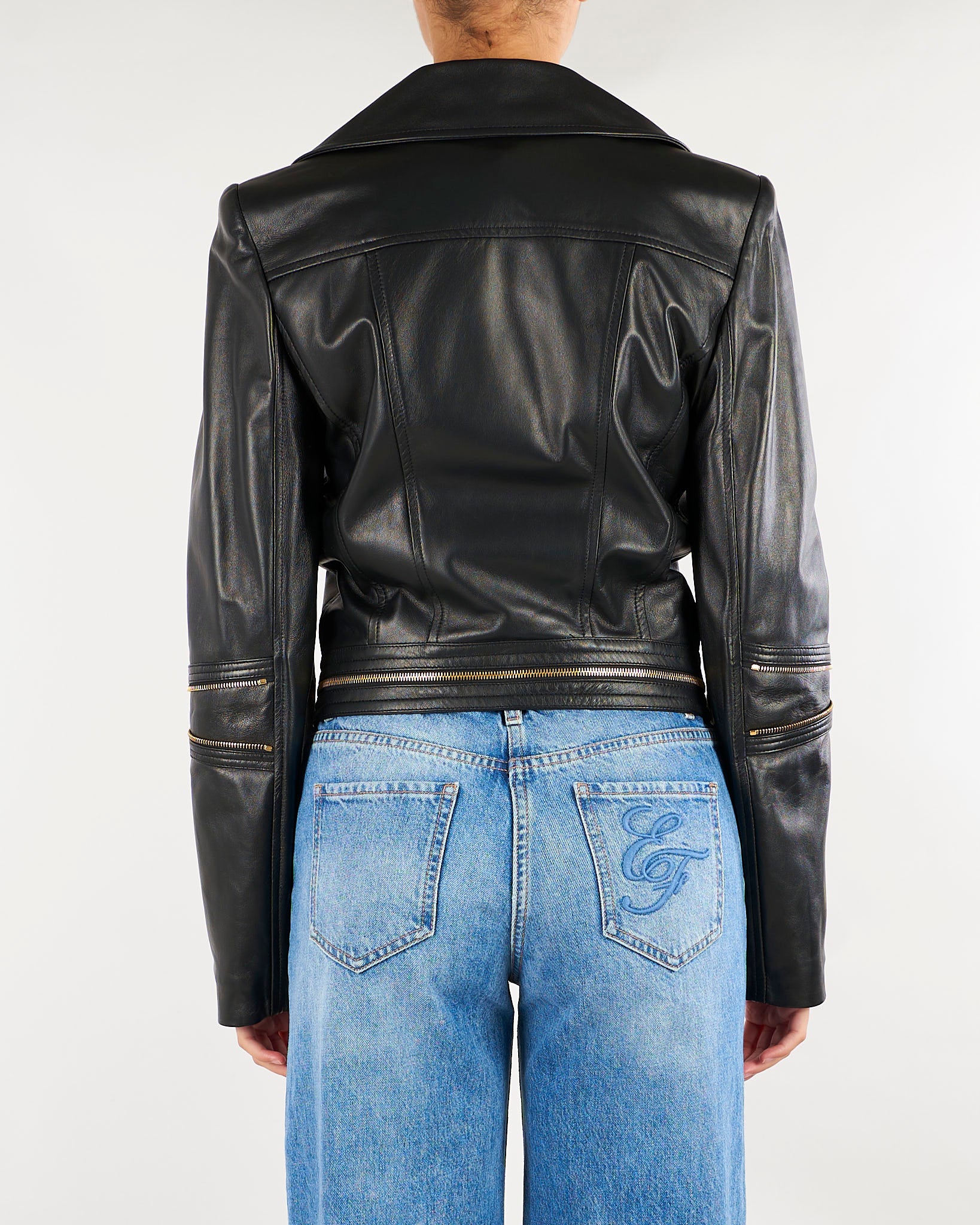Giacca biker Nero in pelle GD01Z66E2 110 ELISABETTA FRANCHI 