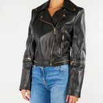 Giacca biker Nero in pelle GD01Z66E2 110 ELISABETTA FRANCHI 