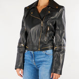 Giacca biker Nero in pelle GD01Z66E2 110 ELISABETTA FRANCHI 