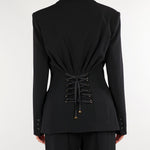 Giacca Nero in crêpe leggero con lacci GI27366E2 110 ELISABETTA FRANCHI 