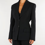 Giacca Nero in crêpe leggero con lacci GI27366E2 110 ELISABETTA FRANCHI 