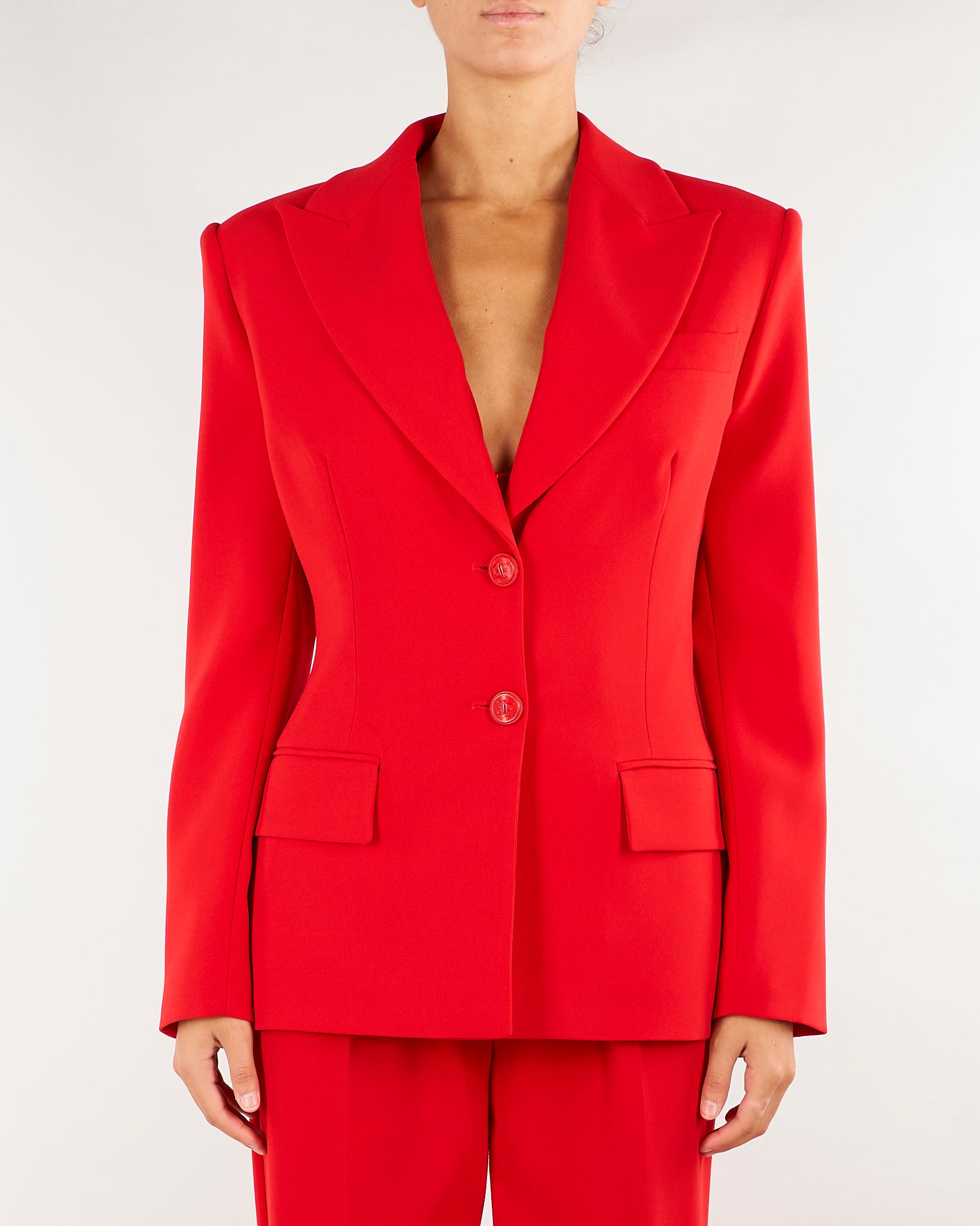 Giacca Red Passion in crêpe leggero con lacci GI27366E2 CG5 ELISABETTA FRANCHI 