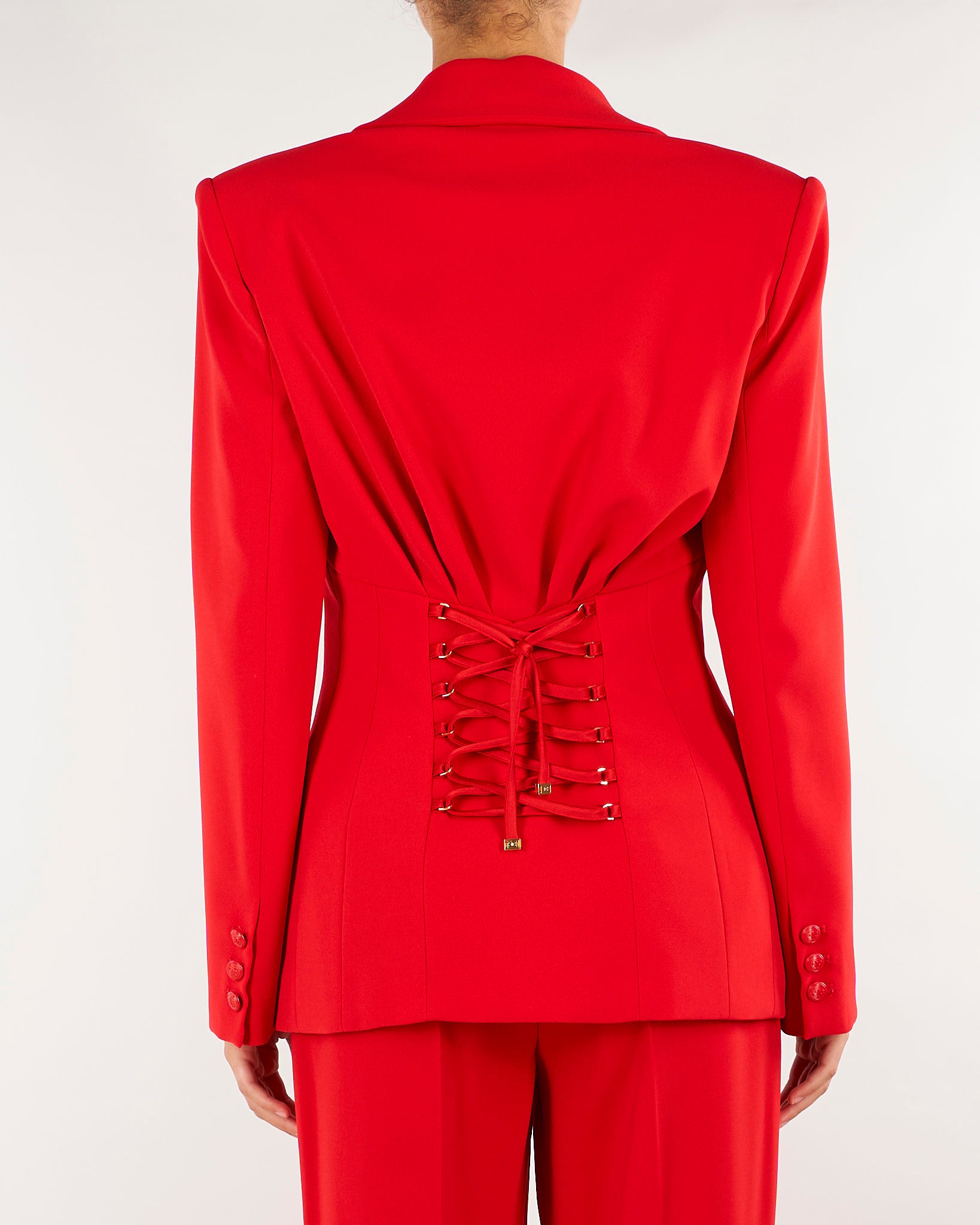 Giacca Red Passion in crêpe leggero con lacci GI27366E2 CG5 ELISABETTA FRANCHI 