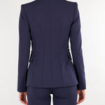 Giacca Blu Notte  in doppio crêpe stretch GI27466E2 H88 ELISABETTA FRANCHI 