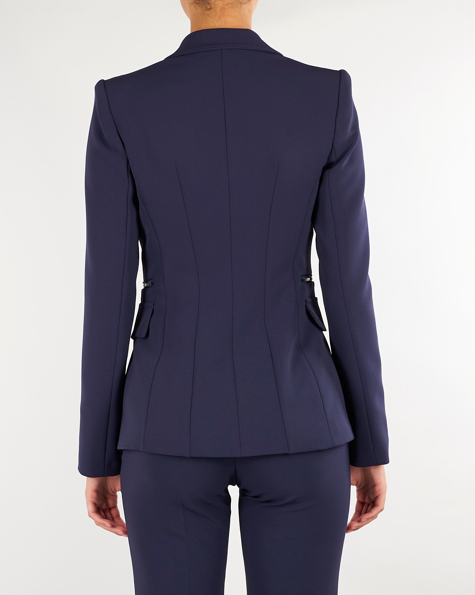 Giacca Blu Notte  in doppio crêpe stretch GI27466E2 H88 ELISABETTA FRANCHI 