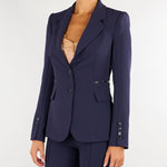 Giacca Blu Notte  in doppio crêpe stretch GI27466E2 H88 ELISABETTA FRANCHI 