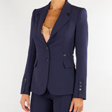Giacca Blu Notte  in doppio crêpe stretch GI27466E2 H88 ELISABETTA FRANCHI 