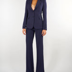 Giacca Blu Notte  in doppio crêpe stretch GI27466E2 H88 ELISABETTA FRANCHI 