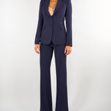 Giacca Blu Notte  in doppio crêpe stretch GI27466E2 H88 ELISABETTA FRANCHI 