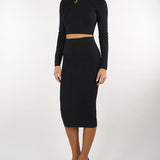 Gonna Nero in maglia a trama snake GK10S67E2 110 ELISABETTA FRANCHI 