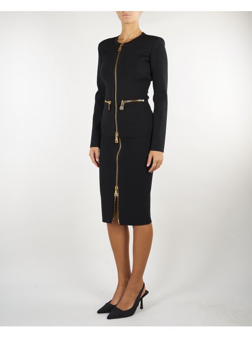 Gonna Nero in maglia con zip GK28B66E2 110 ELISABETTA FRANCHI 