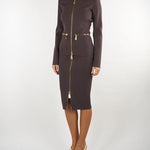 Gonna Dark Chocolate in maglia con zip GK28B66E2 EV9 ELISABETTA FRANCHI 