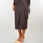 Gonna Dark Chocolate con cintura a fascia GO21866E2 EV9 ELISABETTA FRANCHI 