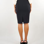 Gonna Nero in doppio crêpe stretch con dettaglio gioiello GO22366E2 110 ELISABETTA FRANCHI 