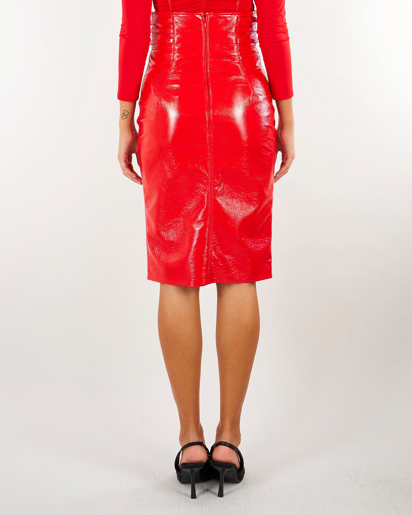 Gonna Red Passion lucida con cinturini GO24167E2 CG5 ELISABETTA FRANCHI 