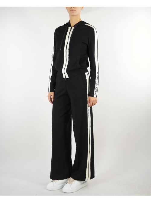 Pantaloni Nero-Burro in maglia con logo<BR/> KP75S66E2 685 ELISABETTA FRANCHI 