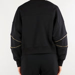 Felpa Nero con logo e dettaglio zip MD05P66E2 110 ELISABETTA FRANCHI 