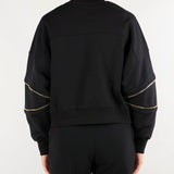 Felpa Nero con logo e dettaglio zip MD05P66E2 110 ELISABETTA FRANCHI 