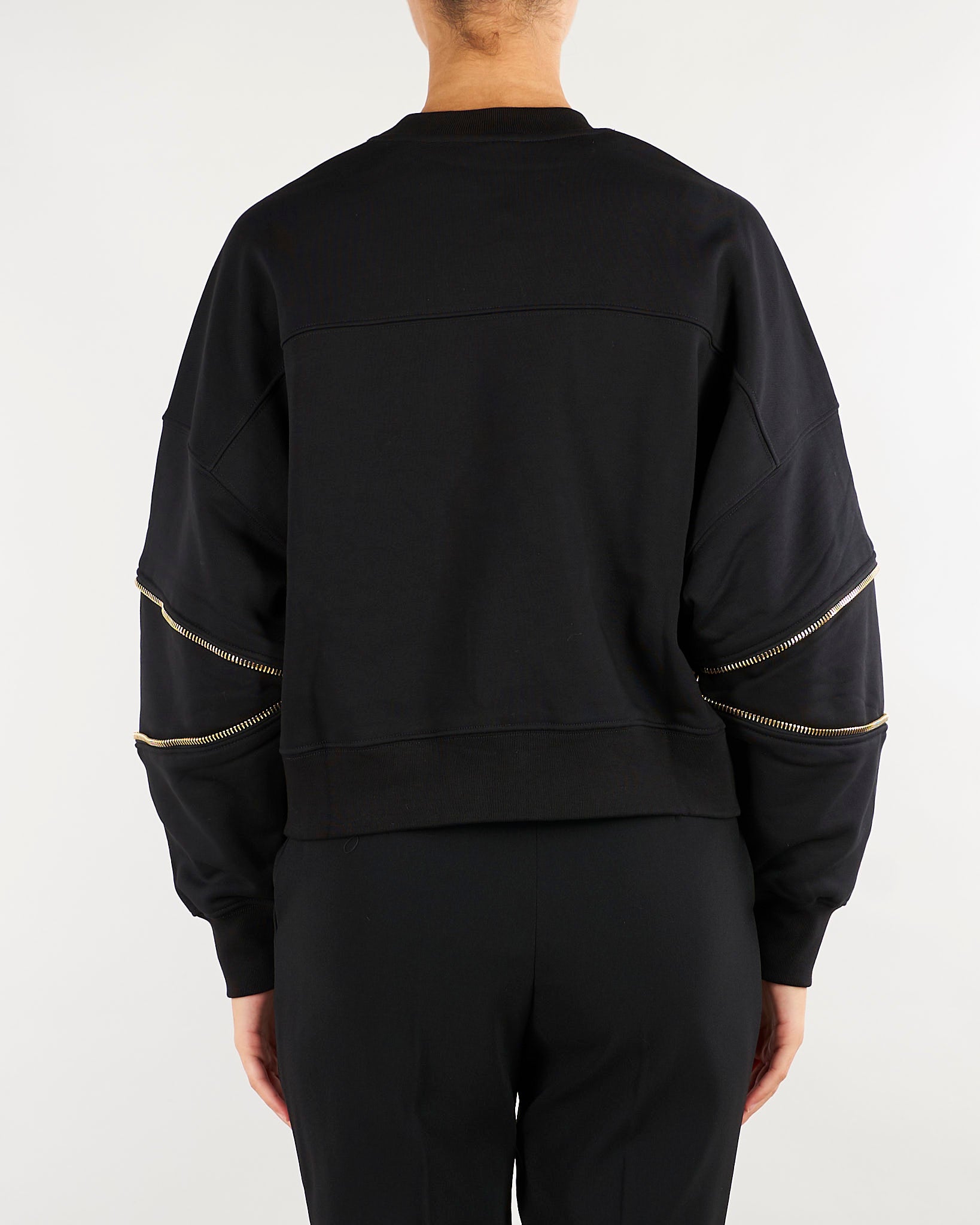 Felpa Nero con logo e dettaglio zip MD05P66E2 110 ELISABETTA FRANCHI 