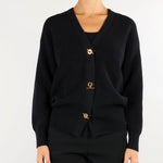 Cardigan Nero in maglia con bottoni gioiello MK01S66E2 110 ELISABETTA FRANCHI 