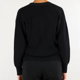 Cardigan Nero in maglia con bottoni gioiello MK01S66E2 110 ELISABETTA FRANCHI 