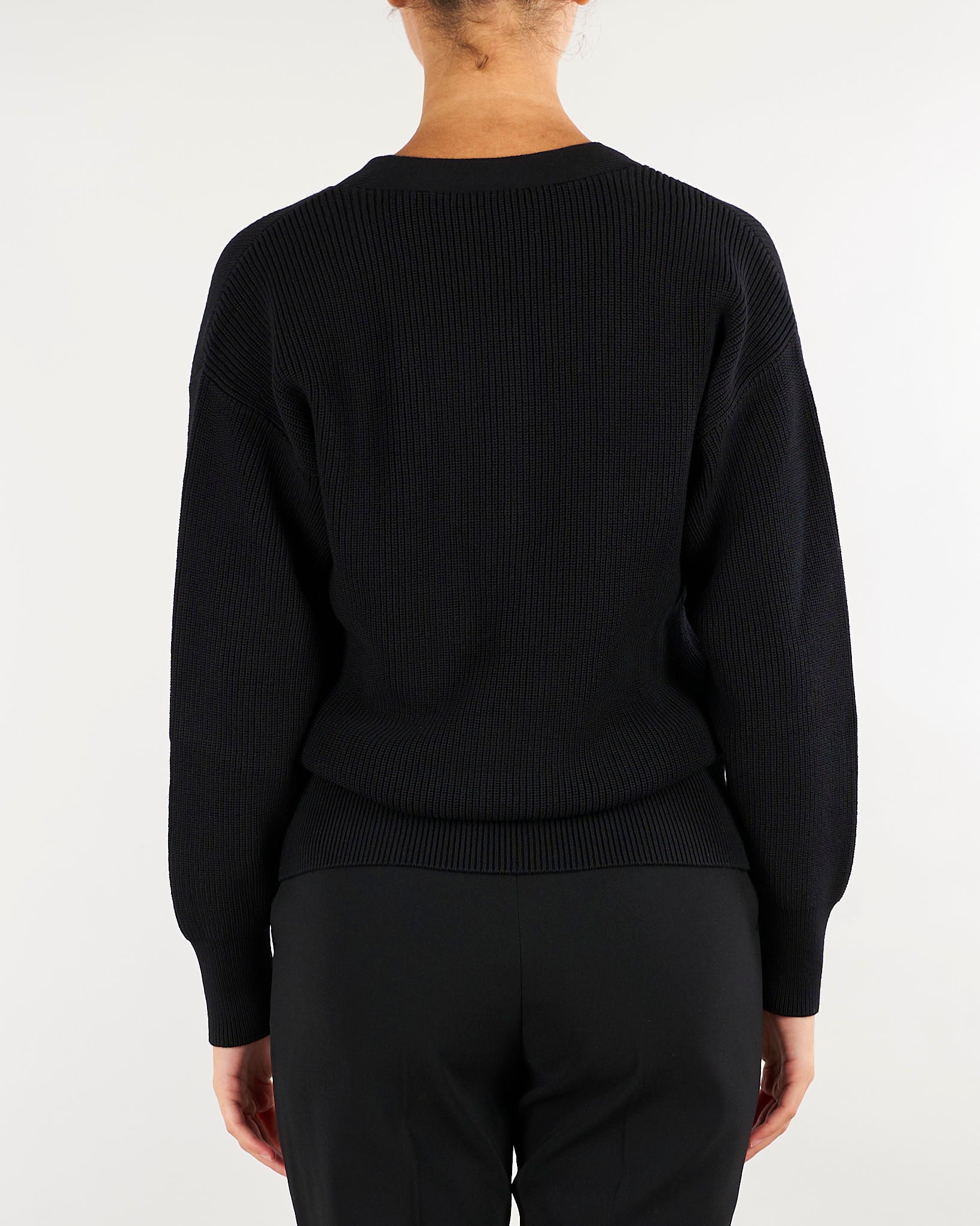 Cardigan Nero in maglia con bottoni gioiello MK01S66E2 110 ELISABETTA FRANCHI 