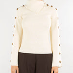 Pullover Burro in maglia con bottoni gioiello MK03S66E2 193 ELISABETTA FRANCHI 