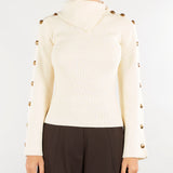 Pullover Burro in maglia con bottoni gioiello MK03S66E2 193 ELISABETTA FRANCHI 