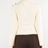 Pullover Burro in maglia con bottoni gioiello MK03S66E2 193 ELISABETTA FRANCHI 